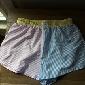 Striped Pink and Blue Women's Boxer Shorts